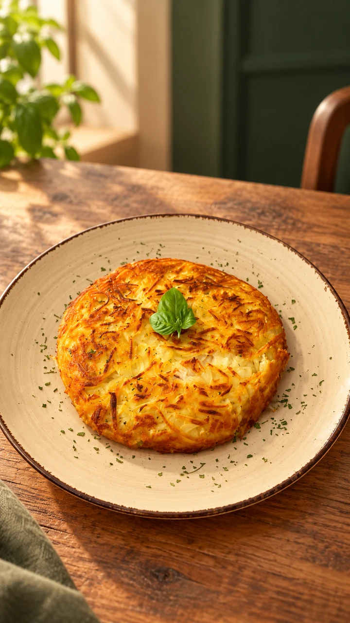 Batata rösti dourada servida na Rösti House